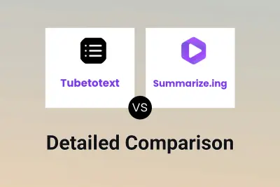 Tubetotext vs Summarize.ing