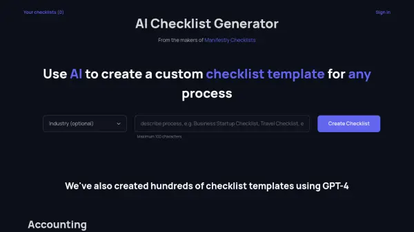 AI Checklist Generator