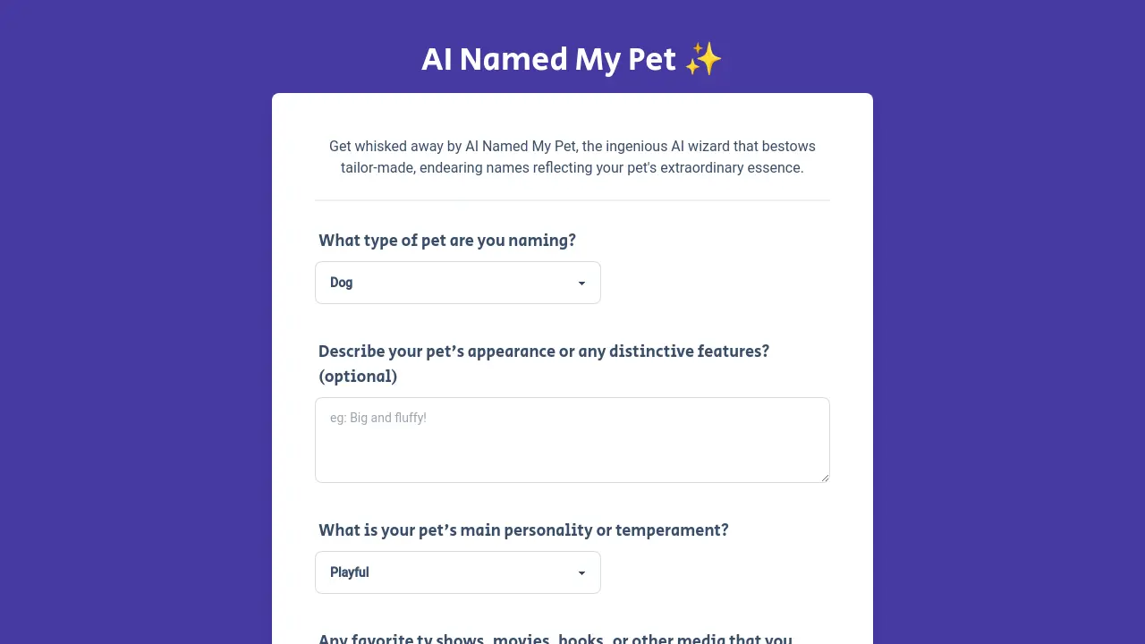 AI Named My Pet