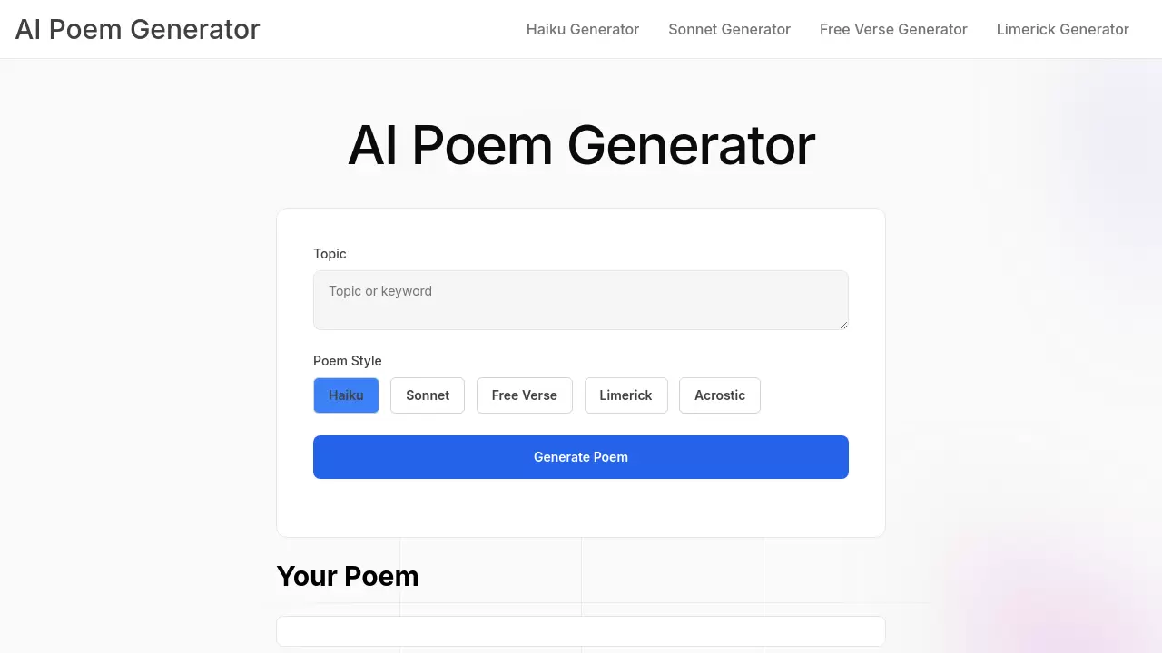 AI Poem Generator