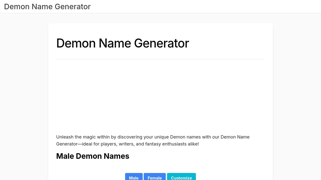 Demon Name Generator