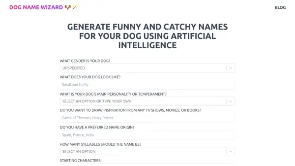 Dog Name Wizard