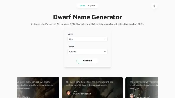 Dwarf Name Generator