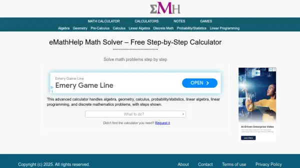 eMathHelp Math Solver