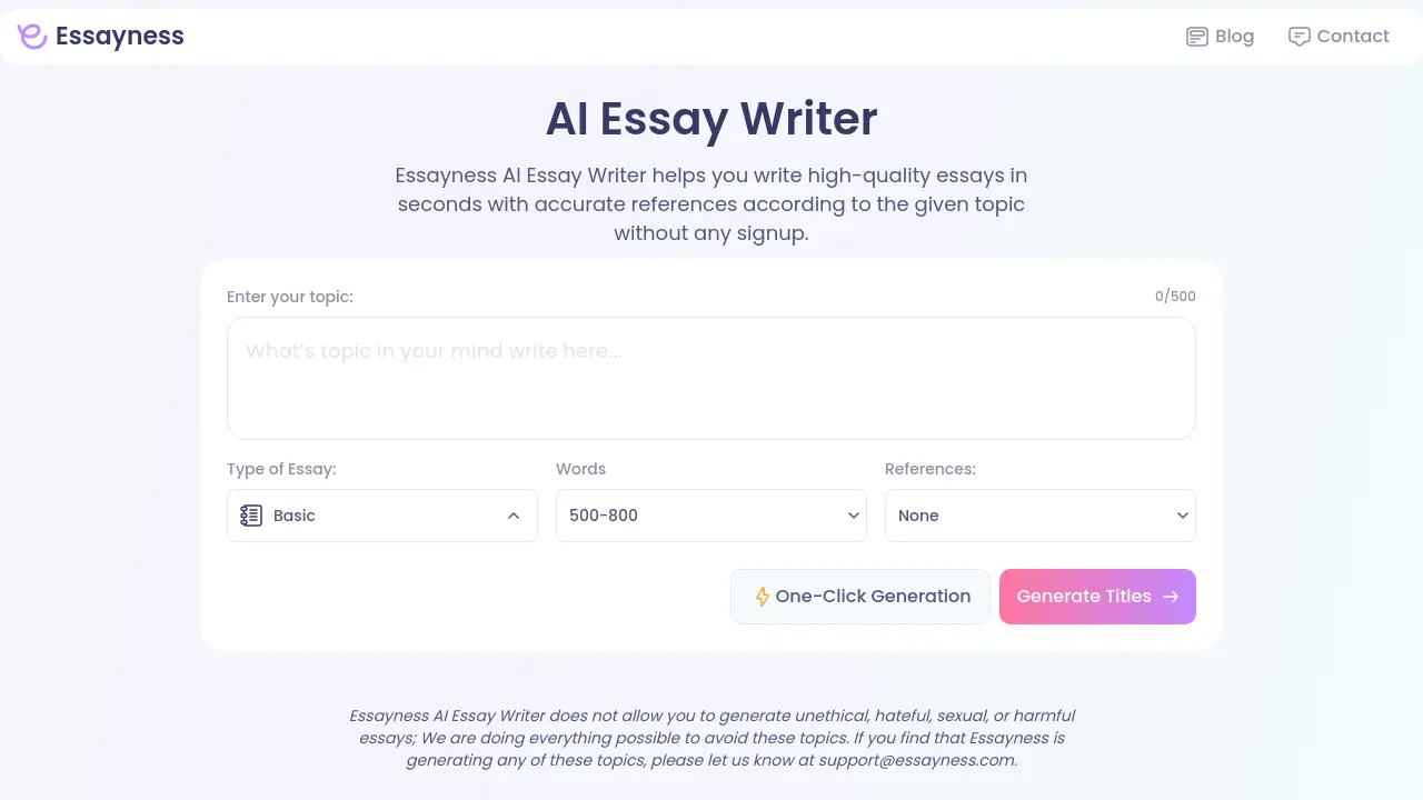 Essayness AI Essay Writer