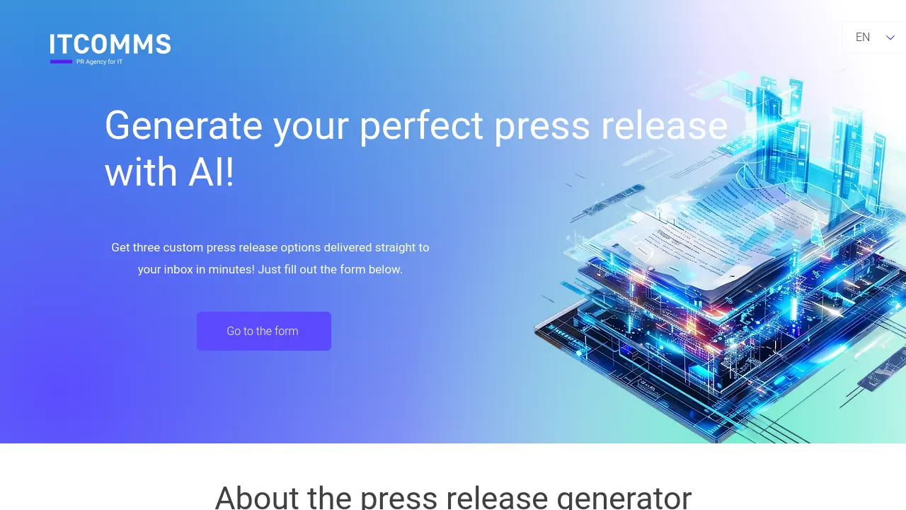 ITComms AI Press Release Generator