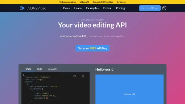 JSON2Video