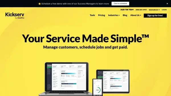 Kickserv screenshot