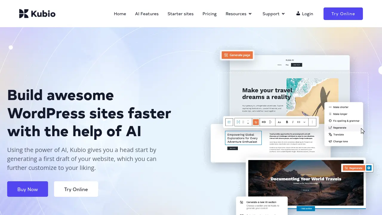 Kubio Builder