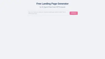 Landing Page Generator by GPTConsole's AI Agent PIXIE