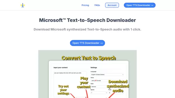 Microsoft Text-to-Speech Downloader