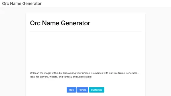 Orc Name Generator