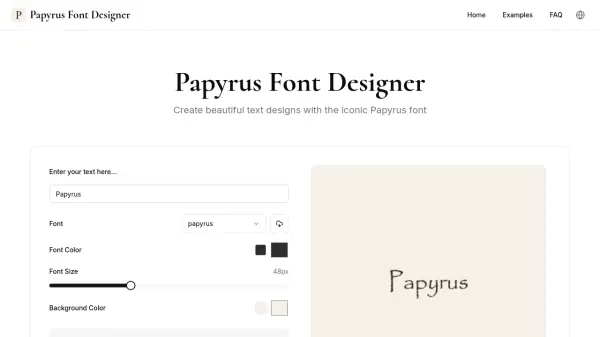 Papyrus Font Designer