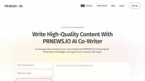 PRNEWS.IO AI Co-Writer