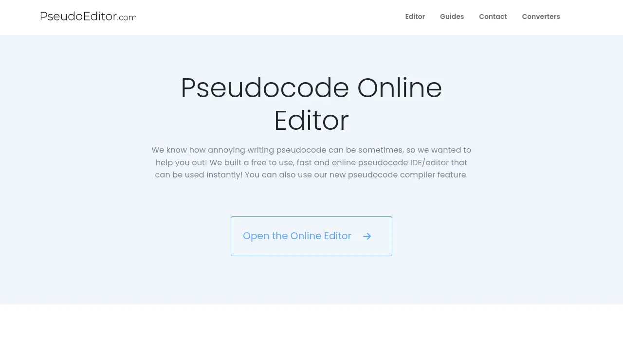 Pseudocode Online Editor