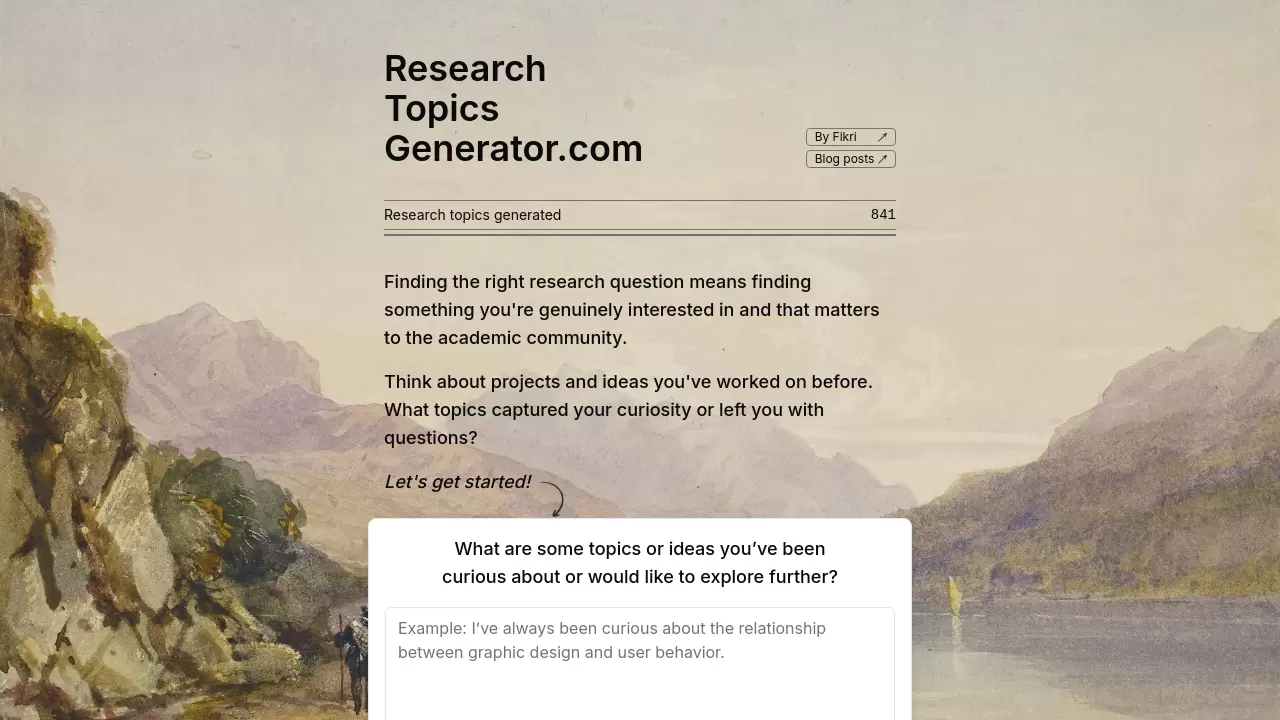 Research Topics Generator