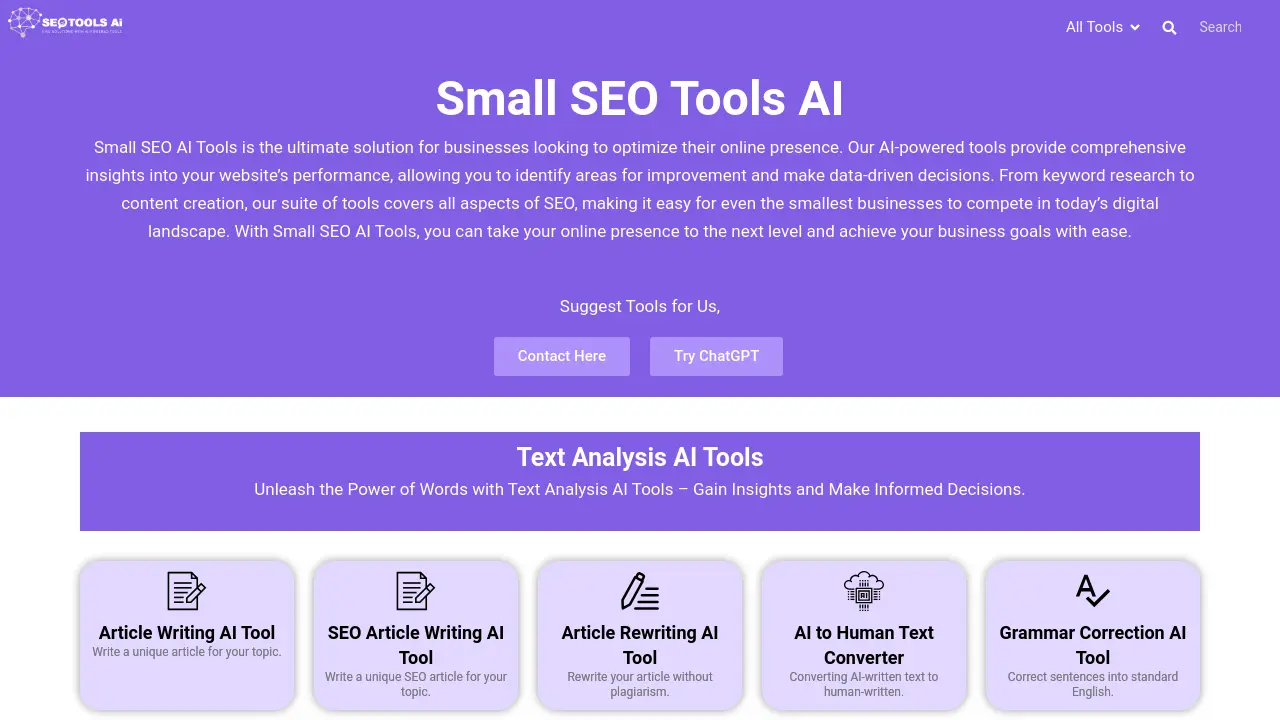 Small SEO Tools AI