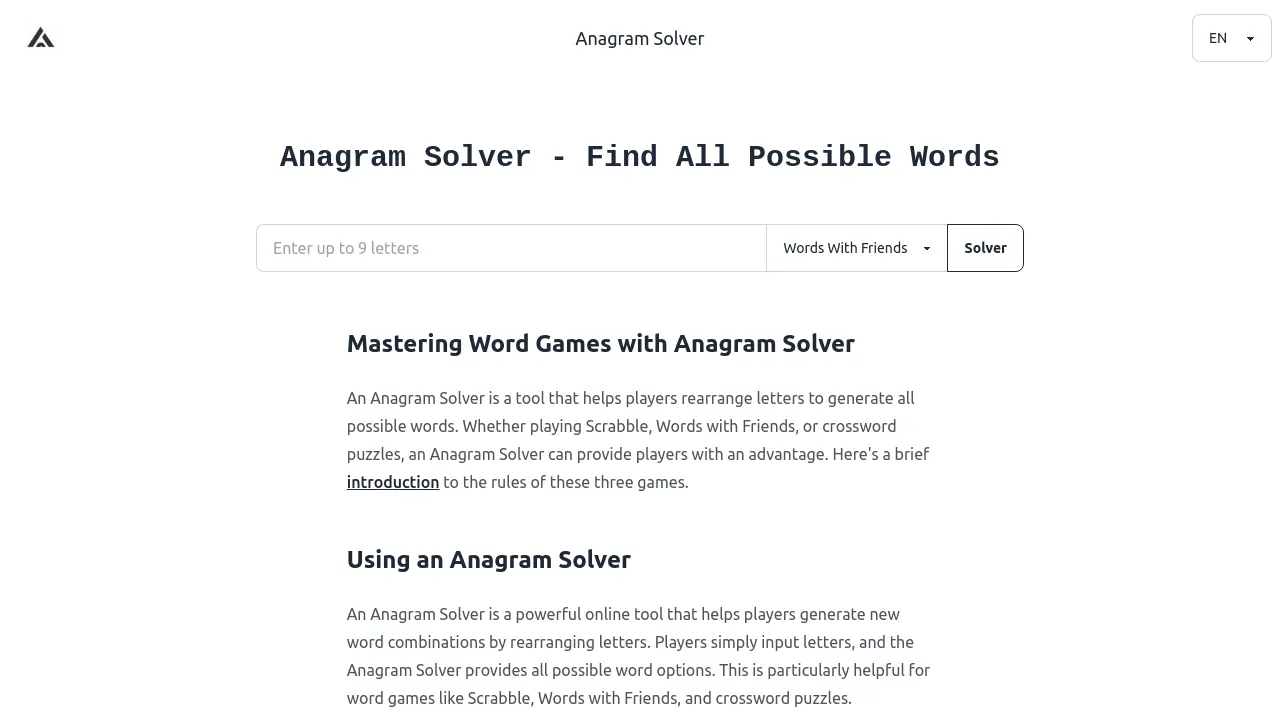 Smart Anagram Solver