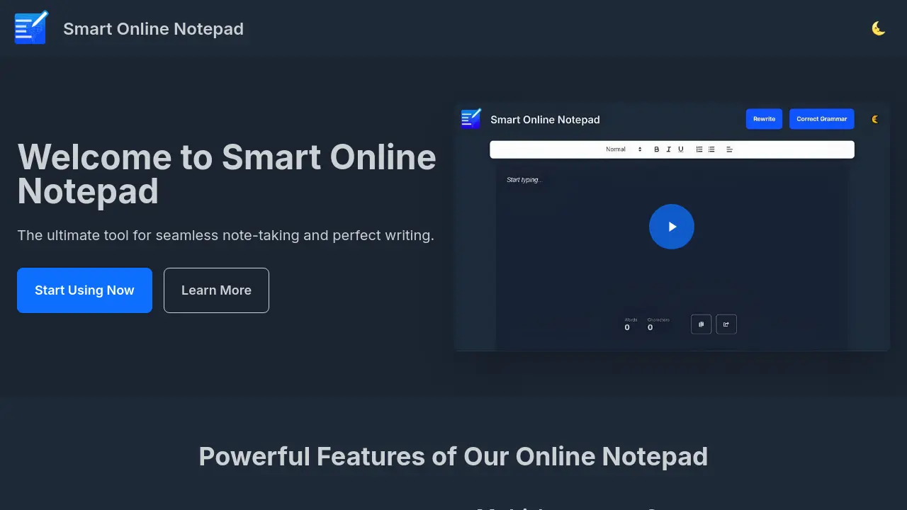 Smart Online Notepad