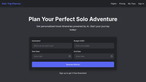 Solo Trip Planner