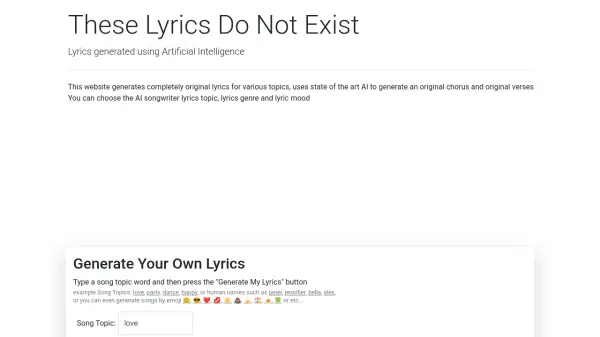 These Lyrics Do Not Exist