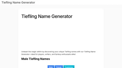 Tiefling Name Generator