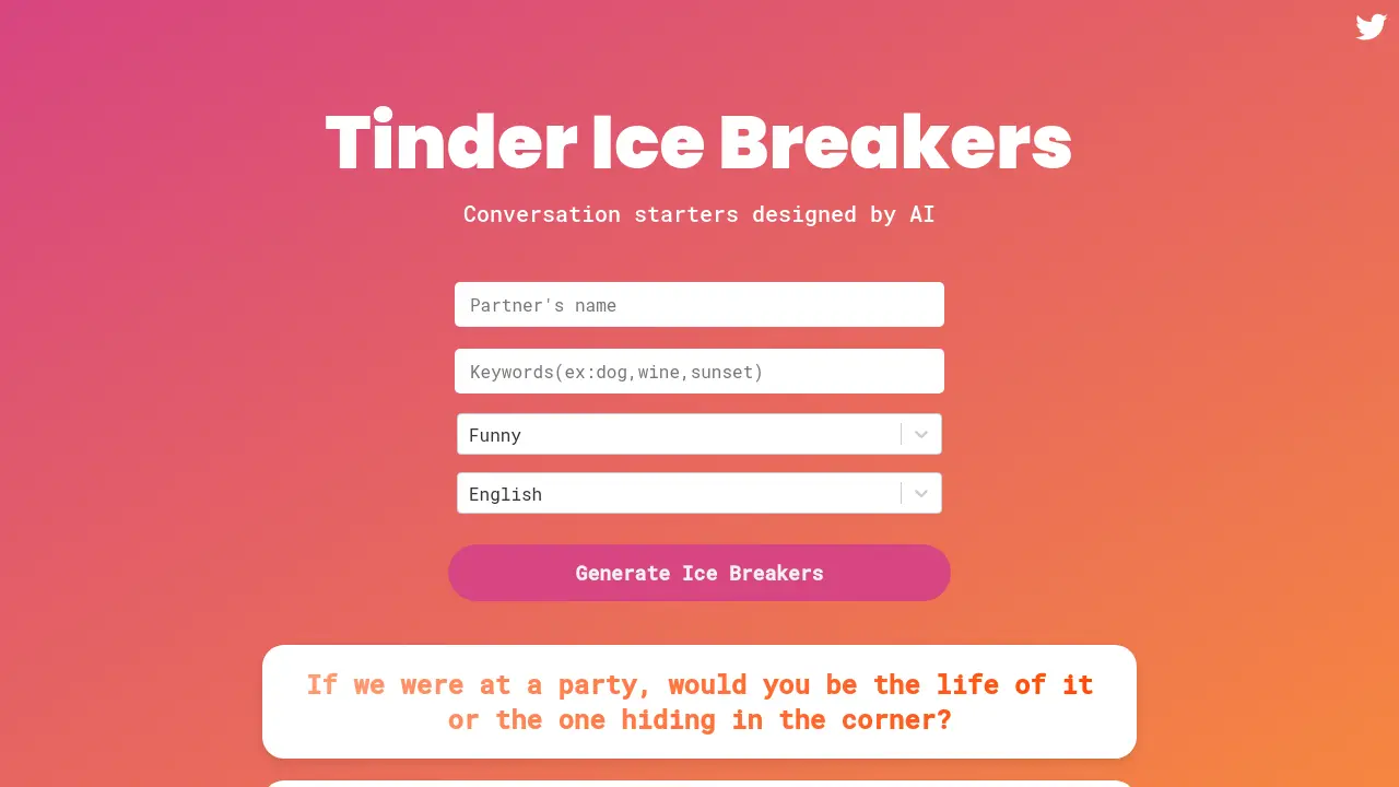 Tinder Ice Breakers