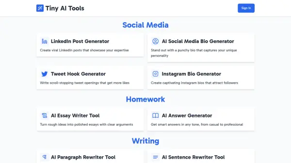 Tiny AI Tools