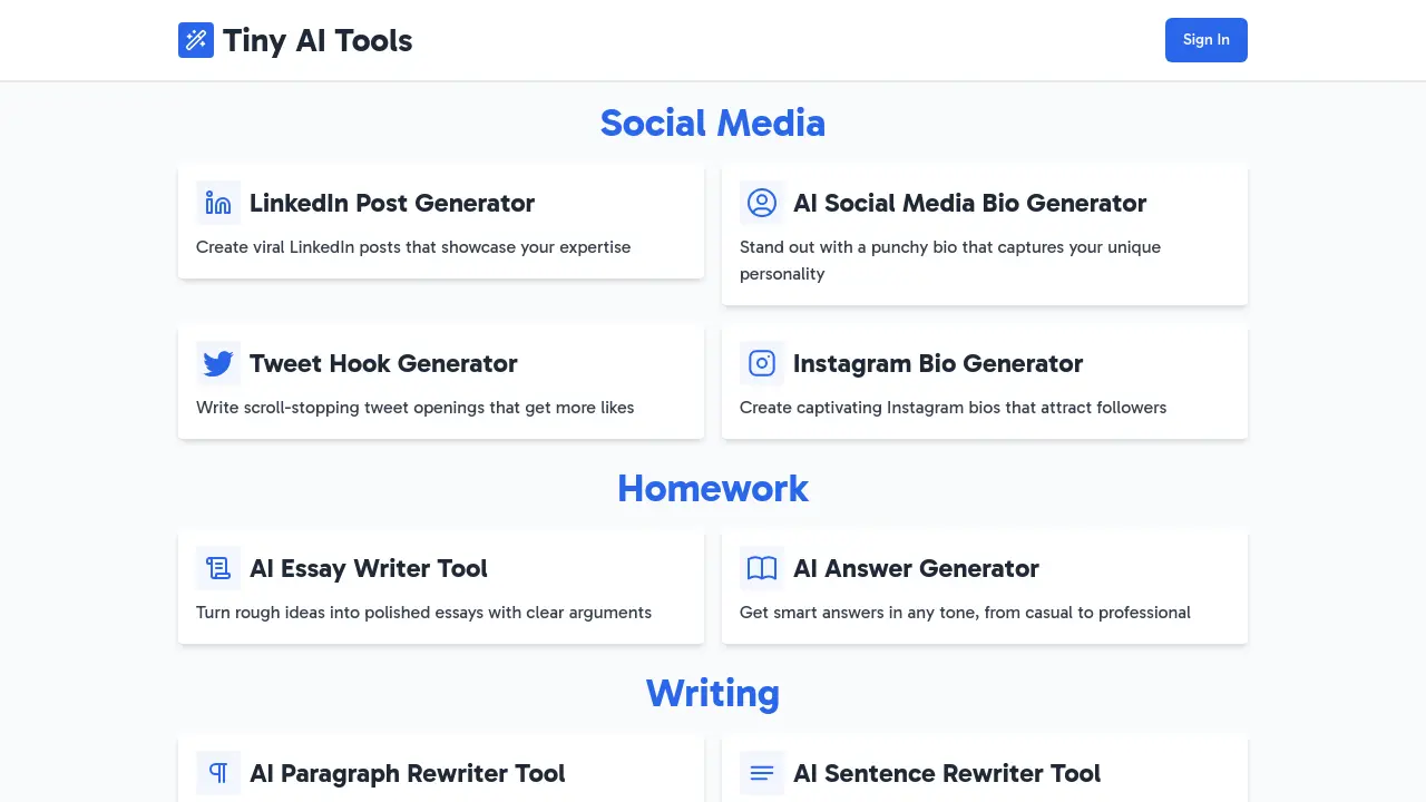 Tiny AI Tools