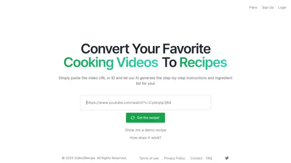 Video2Recipe