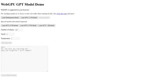 WebGPU GPT Model Demo