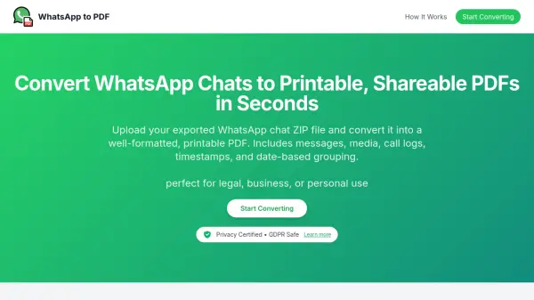 WhatsApp to PDF