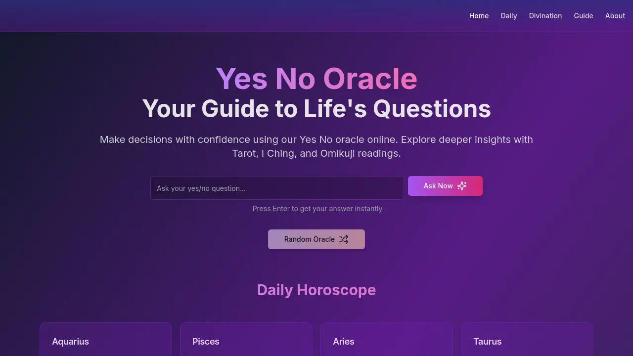 Yes No Oracle