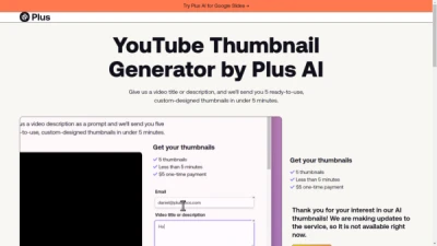 YouTube Thumbnail Generator by Plus AI